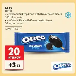 Intermarche Lody Oreo Ice Cream Ball Top Cone oferta