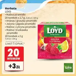 Intermarche Herbata Malina piramidki LOYD oferta
