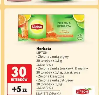 Herbata zielona Lipton z nutą pigwy
