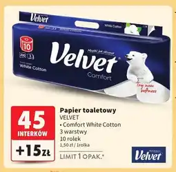 Intermarche Papier toaletowy Velvet Comfort White Cotton 10-pak oferta