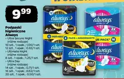 Netto Podpaski higieniczne Always oferta