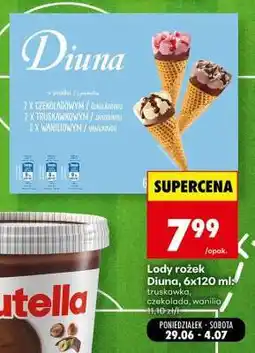 Biedronka Lody rożek Diuna, 6x120 ml oferta