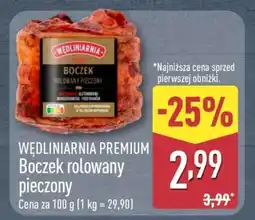 ALDI WĘDLINIARNIA PREMIUM Boczek rolowany pieczony oferta