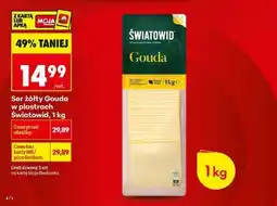Biedronka Ser żółty Gouda w plastrach światowid , 1 kg oferta
