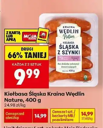 Biedronka Kiełbasa Śląska Kraina Wędlin Nature, 400 g oferta
