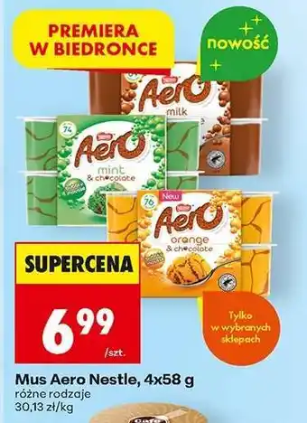 Biedronka Mus Aero Nestle, 4x58 g oferta