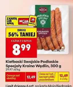 Biedronka Kiełbaski swojskie Podlaskie Specjały Kraina Wędlin, 300 g oferta