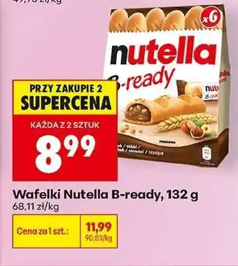 Biedronka Wafelki Nutella B-ready, 132 g oferta