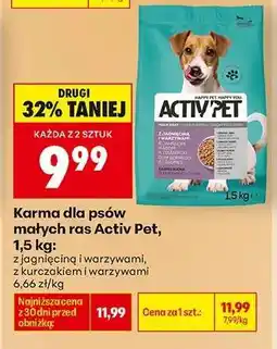Biedronka Karma dla psów małych ras Activ Pet, 1,5 kg oferta