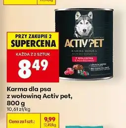 Biedronka Karma dla psa z wołowiną Activ pet, 800 g oferta