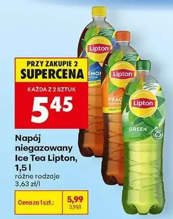 Biedronka Napój niegazowany Ice Tea Lipton, 1,5 l oferta