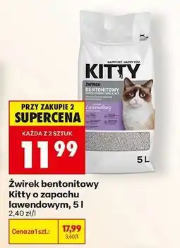 Biedronka Żwirek bentonitowy Kitty o zapachu lawendowym, 5 l oferta