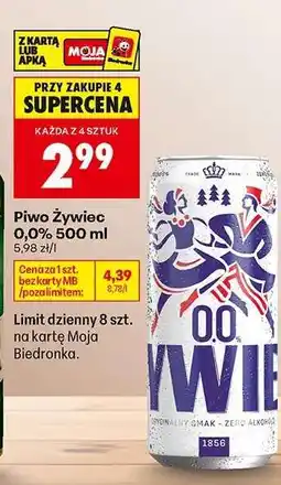 Biedronka Piwo Żywiec 0,0 500 ml oferta