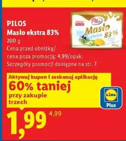 Lidl PILOS Masło ekstra 83% oferta