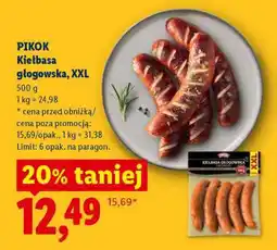 Lidl PIKOK Kiełbasa głogowska, XXL oferta