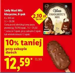 Lidl Lody Maxi Mix klasyczne, 6-pak oferta