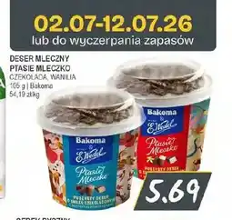 Słoneczko Deser mleczny Ptasie Mleczko czekoladowy Bakoma E.Wedel oferta