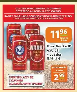 Społem Częstochowa Piwo Warka Jasne Pełne 4-pak oferta