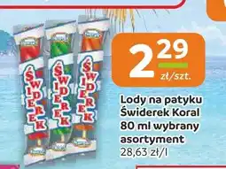 Społem Częstochowa Lody na patyku Świderek Koral oferta