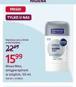 Rossmann Antyperspirant w sztyfcie Nivea Men Derma Control Clinical oferta