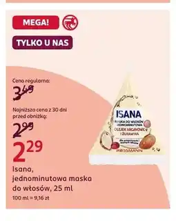 Rossmann Jednominutowa maska do włosów Isana oferta