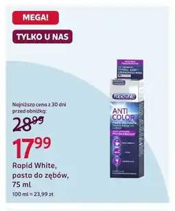Rossmann Pasta do zębów Rapid White Anti Color oferta
