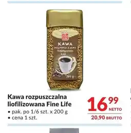 Makro Kawa rozpuszczalna liofilizowana Fine Life oferta