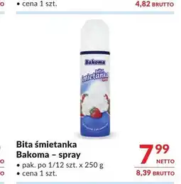 Makro Bita śmietanka Bakoma spray oferta