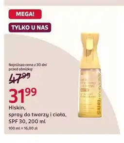 Rossmann Spray do twarzy i ciała SPF 30 Hiskin oferta