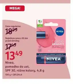 Rossmann Pomadka do ust Nivea Caring Beauty SPF 30 oferta