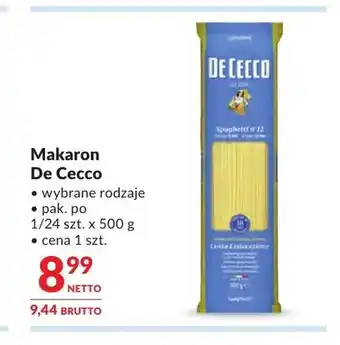 Makro Makaron De Cecco oferta