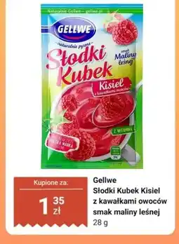Dino Kisiel Gellwe Słodki Kubek z kawałkami owoców smak maliny leśnej oferta