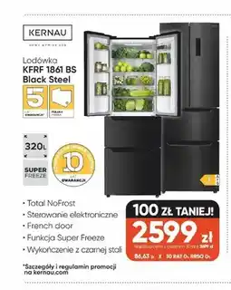 Max Elektro Lodówka Kernau KFRF 1861 BS Black Steel oferta