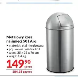 Makro Metalowy kosz na śmieci Aro oferta