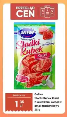 Dino Kisiel Gellwe Słodki Kubek z kawałkami owoców smak truskawkowy oferta