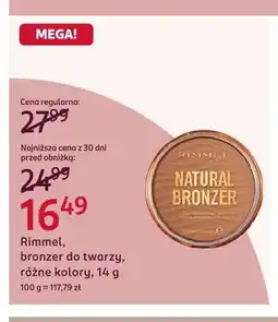 Rossmann Bronzer do twarzy Rimmel Natural Bronzer oferta