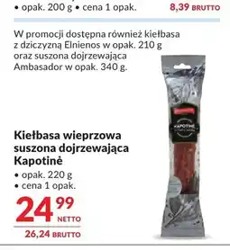 Makro Kiełbasa wieprzowa suszona dojrzewająca Kapotiné oferta