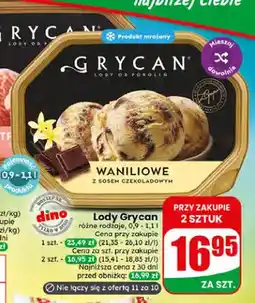 Dino Lody Grycan Waniliowe z sosem czekoladowym oferta
