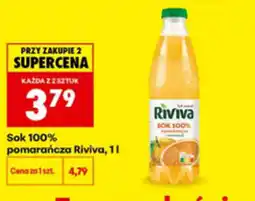 Biedronka Sok 100% pomarańcza Riviva oferta