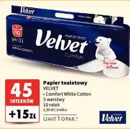 Intermarche Papier toaletowy Velvet Comfort White Cotton oferta