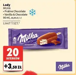 Intermarche Lody MILKA Praline Chocolate / Vanilla & Chocolate oferta