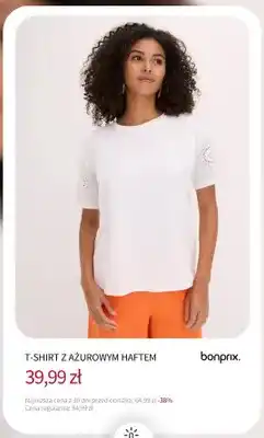 BonPrix T-shirt z ażurowym haftem Bonprix oferta
