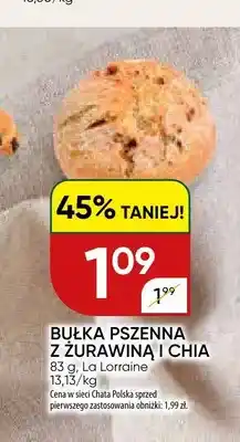 Chata Polska Bułka pszenna z żurawiną i chia La Lorraine oferta