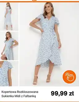 Born2be Sukienka midi kopertowa rozkloszowana z falbanką Born2be oferta
