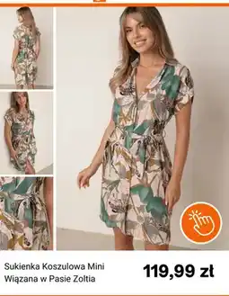 Born2be Sukienka koszulowa mini wiązana w pasie Born2be Zoltia oferta
