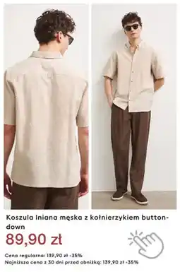 Medicine Koszula lniana męska z kołnierzykiem button-down oferta