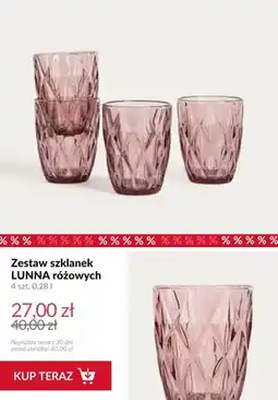 Homla Zestaw szklanek LUNNA różowych oferta
