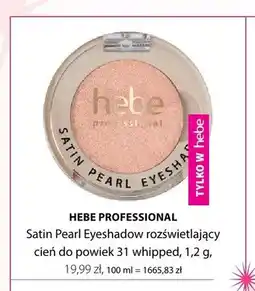 Hebe Cień do powiek Hebe Professional Satin Pearl Eyeshadow rozświetlający 31 whipped oferta