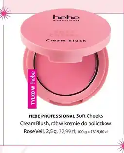 Hebe Róż w kremie do policzków Hebe Professional Soft Cheeks Cream Blush Rose Veil oferta