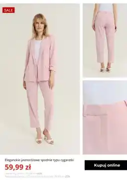 Greenpoint Spodnie damskie cygaretki Greenpoint jasnoróżowe oferta
